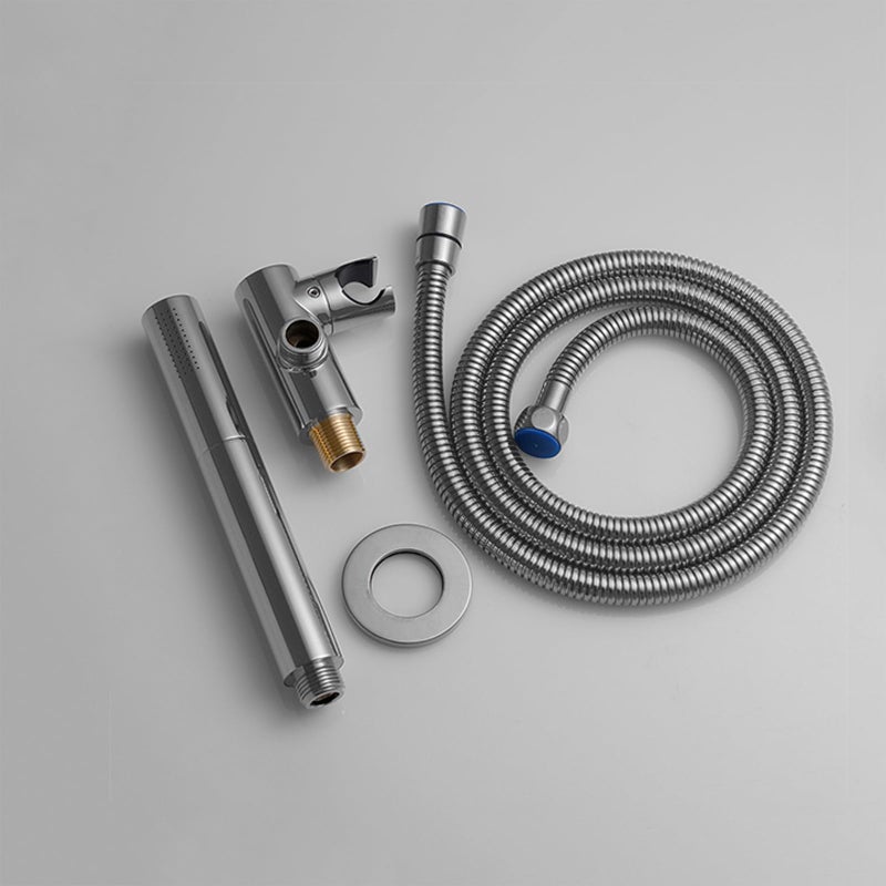 KATAIS Chrome Handheld Shower Head Brass 2 Function High Pressure Hand Shower Wand 7 Inch High Flow Hand Held Shower Head Sprayer with 59 Inch Hose and Bracket - Image 5